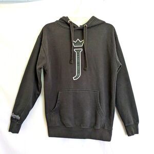 Cotton Heritage Hoodie Womens S Black Graphic "J" Pullover Los Angeles Money Bag